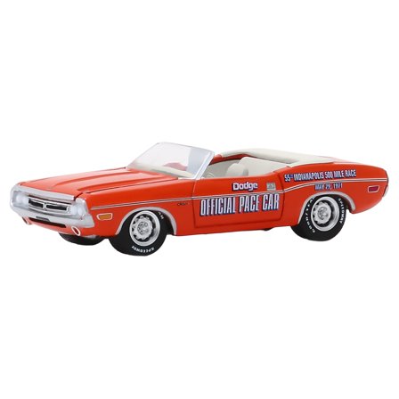 Greenlight Diecast Car 30144 1/64 Scale 1971 Dodge Challenger Convertible 55th Indianapolis 500 Pace Car