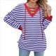thumbnail image 3 of Sudadera Holgada Informal de Larga con Cuello Redondo y Bloques de Color para Mujer Azul Colorido L, 3 of 9