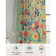 thumbnail image 6 of Boho Green Flowers Sheer Curtains 84 Inch Length 2 Panels Set for Living Room/Bedroom, Spring Abstract Watercolor Floral Leaf Kitchen Curtains Grommet Semi-Sheer Curtains Window Treatments 52"x84"x2, 6 of 7