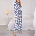 thumbnail image 3 of Honeii Cute White Rabbit print Women's Pajama Sets Long Sleeve Button Down Sleepwear Nightwear Soft Pjs Lounge Sets-XX-Large, 3 of 7