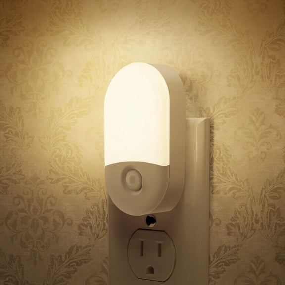 Night Lights Plug into Wall, [2 Pack] LED Dimmable Night Light with Light Sensors, 30/60LM Adjustable Brightness Nightlights, Soft White 3000K Automatic Night Light for Kid, Hallway