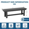 thumbnail image 2 of JUSTLET HDPE Outdoor 2-Person Dining Bench, Durable and Weather-Resistant for Patio, Garden and Balcony Use, Gray, 2 of 8