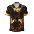 thumbnail image 2 of Daiia Cool Black Eagle Pattern Men’s Polo Shirts,Solid Deck Shirt,Classic Fit, Breathable Cotton Polo for Casual and Sport Wear-Medium, 2 of 7