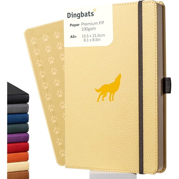Dingbats A5 Wildlife Ruled Notebook Journal - Premium Vegan Leather Hardcover Executive Journal for Women & Men - Work, Note Taking, Writing & Travel
