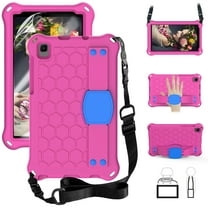 SaniMore Galaxy Tab A7 Lite 2021 Case wih Screen Protector, Case for Samsung Galaxy Tab A7 Lite 8.7 SM-T220, Rugged Shockproof Cover with Hand Strap, Kickstand, Carrying Shoulder Strap, Rose Mint