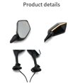 thumbnail image 3 of Motorcycle Dual Light Rearview Mirror Carbon Fiber Dual Light, 3 of 5