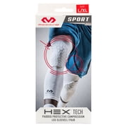 McDavid Sports Hex Tech Basketball Knee Sleeve Pair, White, Small/Medium