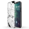 thumbnail image 1 of TalkingCase Slim Phone Case Compatible for Apple iPhone 12, 12 Pro, BLK White Marble 5 Print, Lightweight,Flexible,Soft, USA, 1 of 7