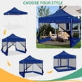 thumbnail image 4 of COBIZI 10X10 Heavy Duty Pop up Canopy with Mosquito Net,Instant Outdoor Shelter Large Canopy Tent for Outside,Gazebo with Mesh Sidewalls for Party,Backyard,Camping,Dark Blue, 4 of 8