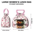 thumbnail image 5 of Pioneer Flower Floral Print Pattern Drawstring Lunch Bag Women - Drawstring Lunch Bag Insulated for Work Office - Stain-Resistant Large Lunchbags for Women with Multi-Pockets, 5 of 6