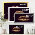 thumbnail image 4 of Designart 'Sexy Golden Metallized Woman Lips II' Modern Framed Art Print, 4 of 4