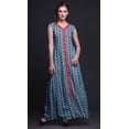 thumbnail image 2 of Bimba Robe Anarkali à Col Mandarin Imprimée Shibori Indigo Blue2 pour Femme, Kurta Ethnique Indienne, Grande, 2 of 6