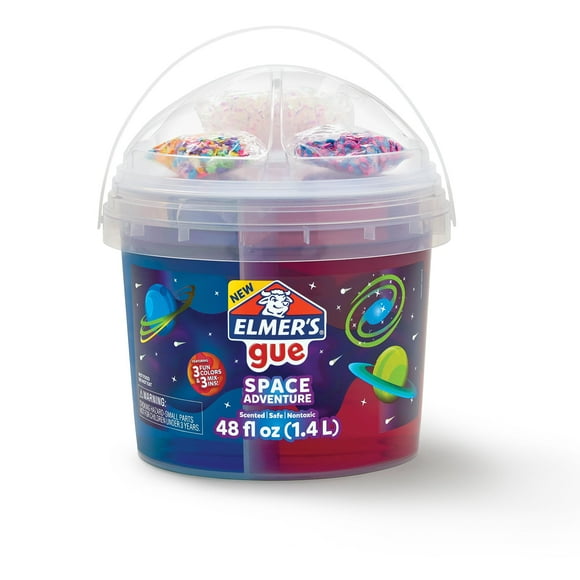 Elmers Seau à Slime Préfabriqué Thème Aventure Spatiale Comprend Seau de 3 Lb avec 3 Types de Slime et 3 Ensembles de Compléments