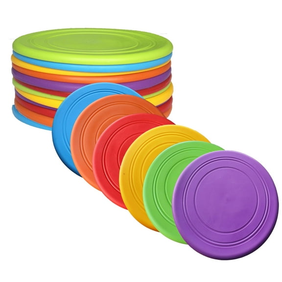 7'' Kids Outdoor Game Flying Discs 12 Pack Party Favors School Teaching Early Education Sports Safe Soft for Toddler Kindergarten Children Colorful