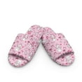 thumbnail image 2 of Psesaysky Pink Christmas Print House Slippers for Women Lightweight Indoor Slippers Open Toe Slip On Bedroom Shoes with Memory Foam, Size 9-10, 2 of 7