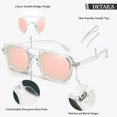thumbnail image 5 of Sunier Pink Retro Pilot Sunglasses for Women Gilrs Men Double-Bridge Vintage 70s Trendy Fashion Square Sun Glasses, 5 of 8