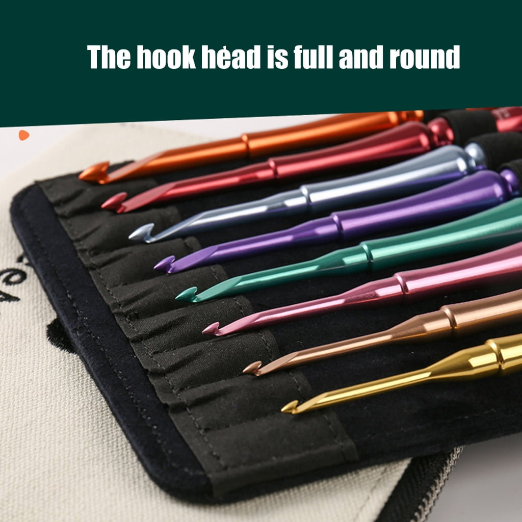 8Pcs Aluminum Alloy Crochet Hook Set Ergonomic Handle Crochet Hook Needle Knitting Tool for Crocheting 3.0mm-7.0mm