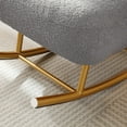thumbnail image 3 of Modern Nursery Rocking Chair with Adjustable Headrest, Sherpa Fabric Accent Rocker Glider Chair with Gold Metal Frame,Upholstered Armchair Leisure Sofa Chair for Bedroom Living Room Office, Grey, 3 of 5