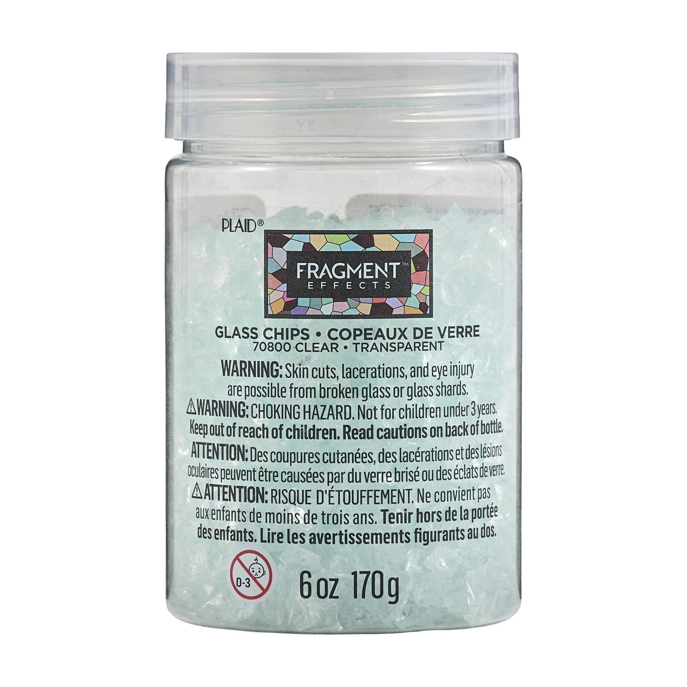 (3 pack) Fragment Effects Glass Chips, Clear, 6 oz