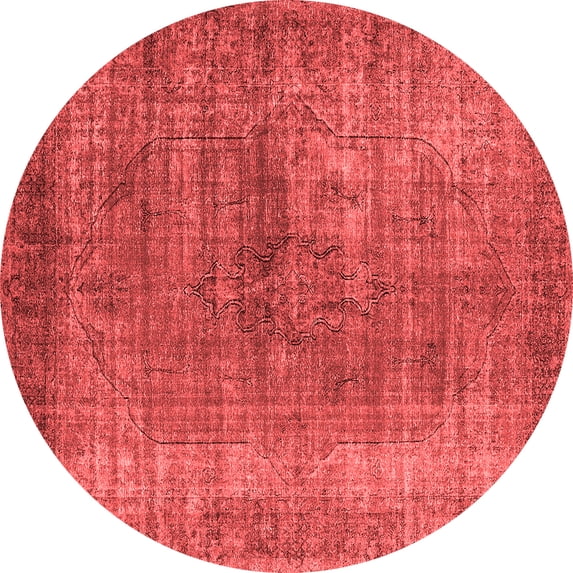 Ahgly Company Indoor Round Oriental Red Industrial Area Rugs, 5' Round