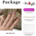 thumbnail image 3 of LAICAIW RUNRAYAY 24Pcs Press on Nails Medium, Heart Design Fake Nails with Nail Rhinestones, False Nails with Designs Acrylic Stick on Nails for Women and Girls, 3 of 5