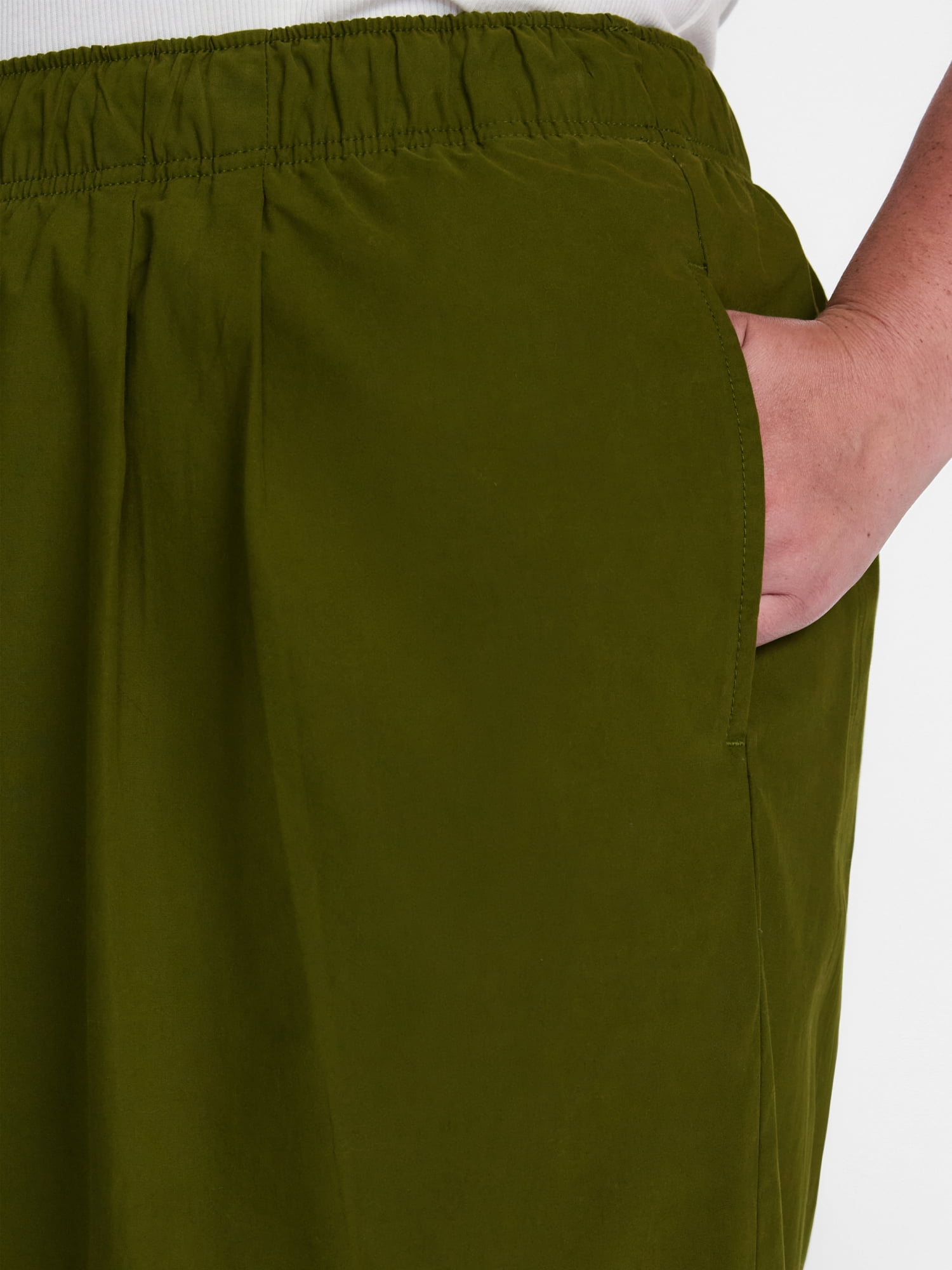Terra & Sky Women's Plus Cropped Barrel Drawstring Pants, Sizes- 0X-5X