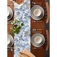 thumbnail image 2 of nqOlkjepod Blue Garden Forest Table Runner 36 Inches Long Farmhouse Dress Scarves, Modern Art Vintage Nature Rock Dining Tablerunner for Coffee Table/Kitchen Island/Party Décor, Small 13" x 36", 2 of 8