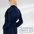 thumbnail image 3 of American Soft Linen, 100% Cotton Turkish Bathrobe - Soft, Absorbent, & Luxurious for Women, X Small - Navy Blue, 3 of 9