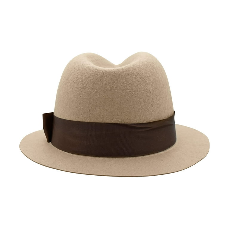 Nicky Bigs Novelties Adult Mens Tan Felt Fedora Inspector