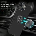 thumbnail image 3 of AIOVETEAB for iPhone 14 Case & iPhone 13 Case,Silky Soft Touch Heavy Duty Protective Cover with Ring Holder Kickstand Magnetic Phone Case,Black, 3 of 7