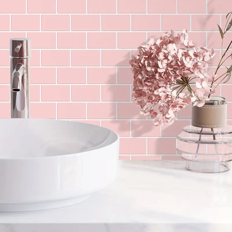 FLOLEOPA 20-Sheet Subway Tile Peel and Stick Backsplash, Self Adhesive Vinyl Wall Tiles, Stick on Backsplash for Kitchen and Bathroom
