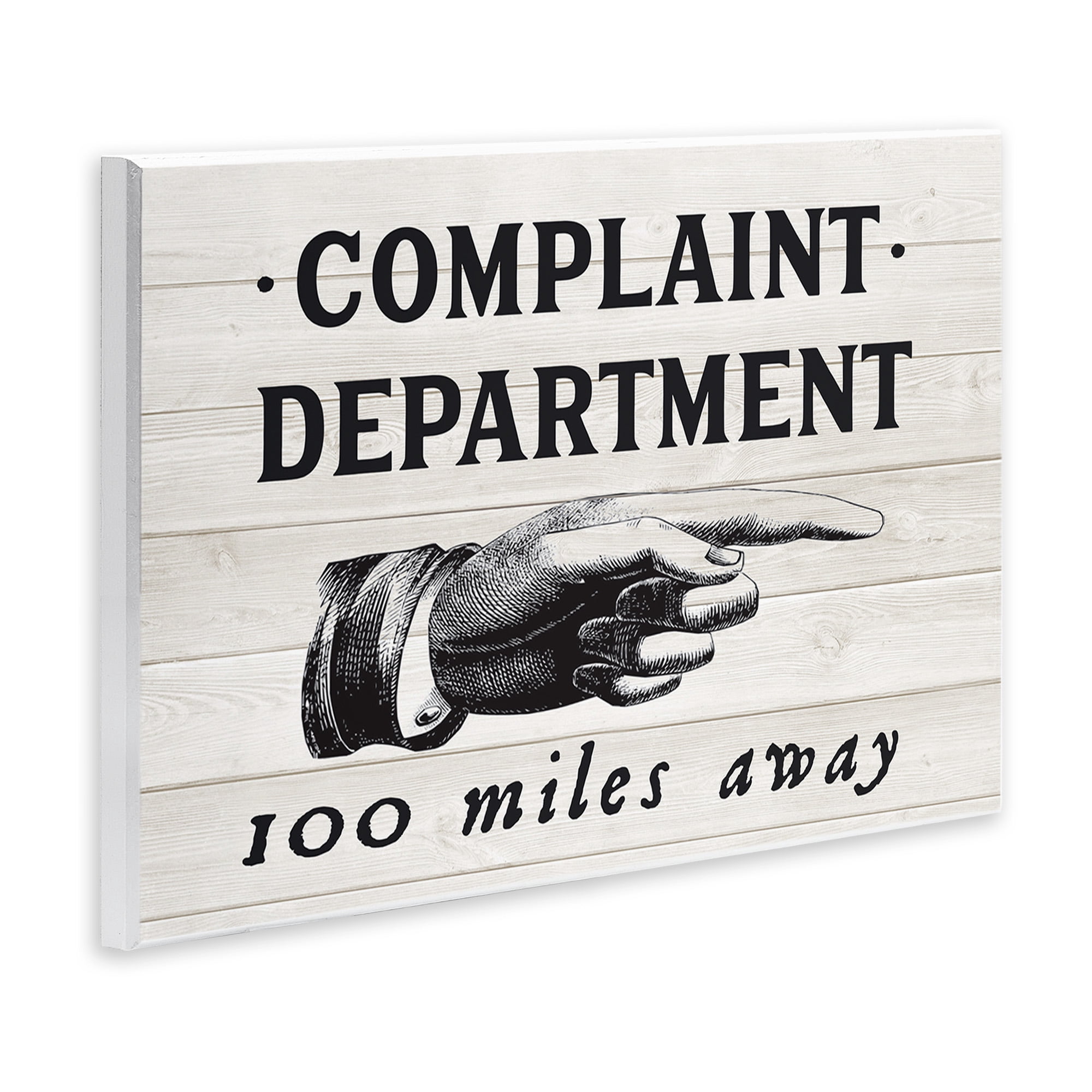 Stupell Industries Complaint Department 100 Miles Away Typography Painting Unframed Art Print Wall Art, 19 x 13