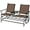 Brown, variant on Nightcore 2-Person Outdoor Glider , Porch Glider Chair w/Center Tempered Glass Table, Sturdy Metal Frame, Glider Swing w/Breathable Fabric, Rocking Chair for Outside Patio, Balcony (Brown)