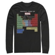Men's Marvel Periodic Table of Favorite Heroes Long Sleeve Shirt Black Small