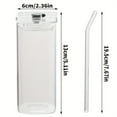 thumbnail image 3 of 8/6/4pcs Square Glass Cup with Lid | Portable 13oz Drinking Mug, Coffee Mug, Includes Glass Lid/Straw | BPA-Free, Free Straw Cleaning Brush,Great for Office, Home, School, Outdoor Use, 3 of 9