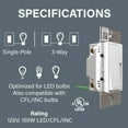 thumbnail image 2 of Interruptor regulador Legrand Radiant de 150 W, unipolar y 3 vías, blanco, 2 of 6