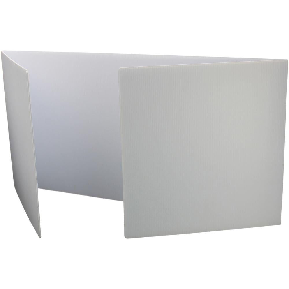 Flipside Blue Plastic Study Carrels - 12"H X 46.5"W Trifold, Desk Privacy Divider For Classroom, Pack Of 12, Made In USA