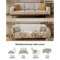 thumbnail image 3 of Mushroom Sofa Couch Covers for Dog,Washable Sectional Couch Slipcovers for Loveseat with Tassels,Vintage Wild Botanical Flower Watercolor Non Slip Sofa Throw Cover Blanket Large 71''x102'', 3 of 8
