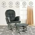 thumbnail image 6 of Gymax Baby Nursery Relax Rocker Rocking Chair Glider & Ottoman Set w/ Cushion Dark Grey, 6 of 10