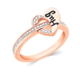thumbnail image 2 of CARATS FOR YOU 1/6cttw White Natural Diamond In 14K Rose Gold Personalized Hug Heart Shape Ring (0.16 Carat, I-J Color, I2-I3 Clarity), Ring Size-10, 2 of 5