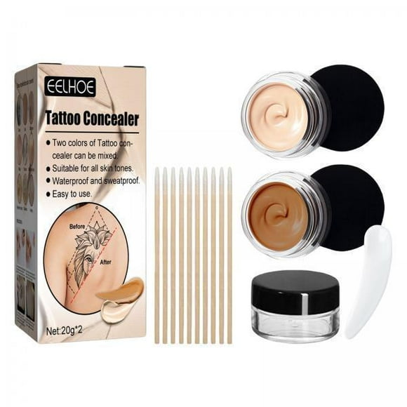Corrector impermeable,Corrector de tatuajes Impermeable a prueba de sudor Vitiligo,Corrector de piel Tatuaje Manchas oscuras acnes Cicatrices,Tatuaje para cubrir maquillaje Corrector de