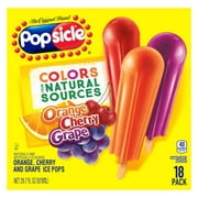 Popsicle Flavored Orange Cherry and Grape Popsicles Ice Pops, 18 Count