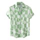 thumbnail image 1 of Camisas De Para Hombre Camisa informal de verano con estampado geométrico para hombre, camisa de manga corta con cuello vuelto (Green, M), 1 of 6
