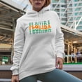 thumbnail image 2 of Florida, US or USA State, Groovy Retro Wavy Text Merch Gift, White Hooded Sweatshirt or Hoodie, 2XL, 2 of 5