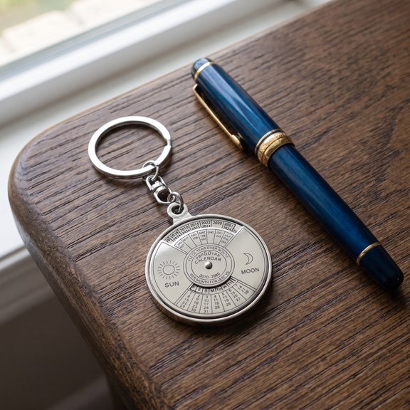 OULII 1-Pack Small Alloy Compass Keychain Pendant, Everyday Use Key Gift for Friends and Outdoor Activities