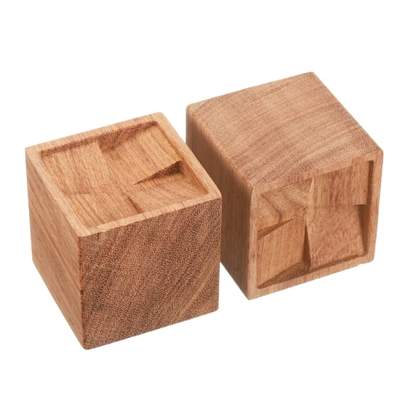 Uxcell 2Pcs Wood Essential Oil Diffuser, Rosewood Square Car Diffuser for Essential Oils Small Wooden Aroma Scent Diffuser for Car, Home, and Office