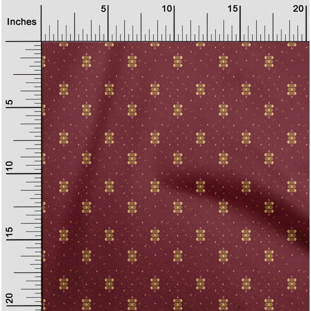 oneOone Tissu Polyester Lycra Imprimé Géométrique Diamant & Triangle 1 Yard 56 Pouces de Large