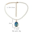 thumbnail image 5 of Blue Birthstone Pendant Necklaces for Women Elegant Freshwater Pearl Choker Necklace Trendy Clavicle Chain Party Jewelry Gift, 5 of 6