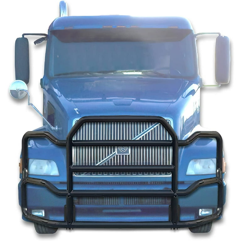 International Prostar Front Grille Guard With 22" LED Light Bar - Black Deer Brush Guard