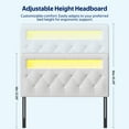 thumbnail image 4 of Rolanstar Twin Size Headboard Only - Wall Mount Upholstered Head Board with LED Lights, Charging Station & Soft Padding,White, 4 of 7